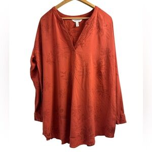 Women's Rust V-Neck Top